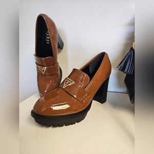 Guess Keaton Embers Chunky Loafer Slip On Pump Platform Heels Women's 11M